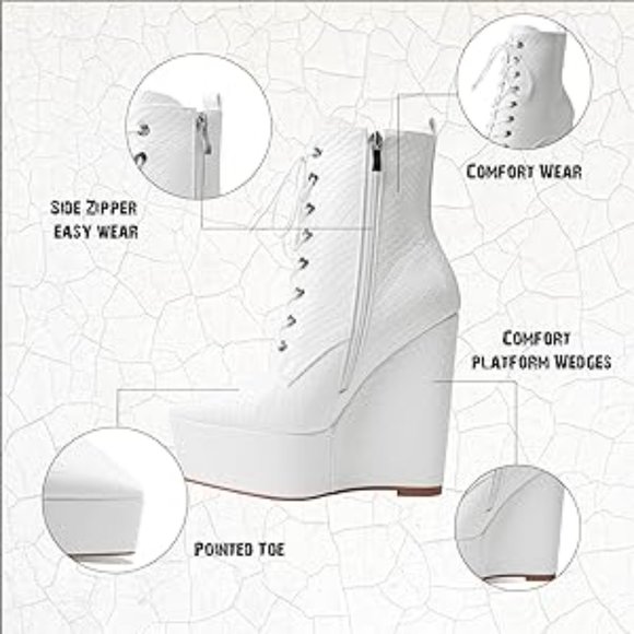 Platform Wedge Pointed Toe Ankle Boots - Picture 5 of 5